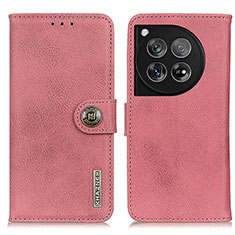 Custodia Portafoglio In Pelle Cover con Supporto K02Z per OnePlus 12 5G Rosa