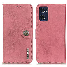 Custodia Portafoglio In Pelle Cover con Supporto K02Z per Oppo Reno7 5G Rosa