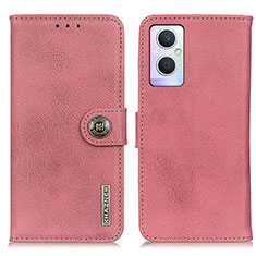 Custodia Portafoglio In Pelle Cover con Supporto K02Z per Oppo Reno7 Lite 5G Rosa