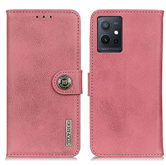 Custodia Portafoglio In Pelle Cover con Supporto K02Z per Vivo iQOO Z6 5G Rosa