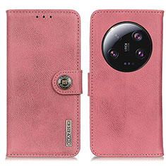 Custodia Portafoglio In Pelle Cover con Supporto K02Z per Xiaomi Mi 13 Ultra 5G Rosa