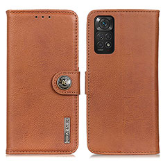 Custodia Portafoglio In Pelle Cover con Supporto K02Z per Xiaomi Redmi Note 11 4G (2022) Marrone