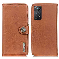Custodia Portafoglio In Pelle Cover con Supporto K02Z per Xiaomi Redmi Note 11 Pro 4G Marrone