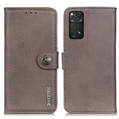 Custodia Portafoglio In Pelle Cover con Supporto K02Z per Xiaomi Redmi Note 11S 4G Grigio