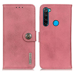 Custodia Portafoglio In Pelle Cover con Supporto K02Z per Xiaomi Redmi Note 8 (2021) Rosa