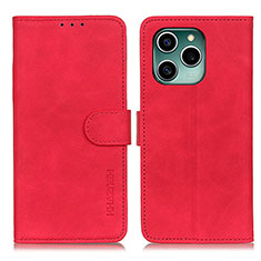 Custodia Portafoglio In Pelle Cover con Supporto K03Z per Huawei Honor 60 SE 5G Rosso