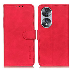 Custodia Portafoglio In Pelle Cover con Supporto K03Z per Huawei Honor 70 5G Rosso