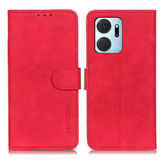 Custodia Portafoglio In Pelle Cover con Supporto K03Z per Huawei Honor X7a Rosso
