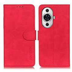 Custodia Portafoglio In Pelle Cover con Supporto K03Z per Huawei Nova 11 Pro Rosso