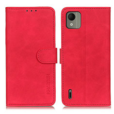 Custodia Portafoglio In Pelle Cover con Supporto K03Z per Nokia C110 Rosso