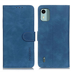 Custodia Portafoglio In Pelle Cover con Supporto K03Z per Nokia C12 Blu