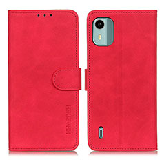 Custodia Portafoglio In Pelle Cover con Supporto K03Z per Nokia C12 Plus Rosso