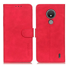 Custodia Portafoglio In Pelle Cover con Supporto K03Z per Nokia C21 Rosso
