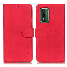 Custodia Portafoglio In Pelle Cover con Supporto K03Z per Nokia XR21 Rosso