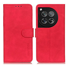 Custodia Portafoglio In Pelle Cover con Supporto K03Z per OnePlus 12R 5G Rosso