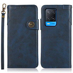 Custodia Portafoglio In Pelle Cover con Supporto K03Z per Oppo A54 4G Blu