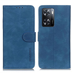 Custodia Portafoglio In Pelle Cover con Supporto K03Z per Oppo A77s Blu
