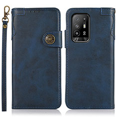 Custodia Portafoglio In Pelle Cover con Supporto K03Z per Oppo A95 5G Blu