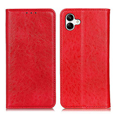 Custodia Portafoglio In Pelle Cover con Supporto K03Z per Samsung Galaxy A04E Rosso