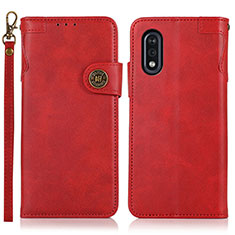 Custodia Portafoglio In Pelle Cover con Supporto K03Z per Sony Xperia Ace II Rosso