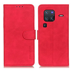 Custodia Portafoglio In Pelle Cover con Supporto K03Z per Vivo X80 Pro 5G Rosso