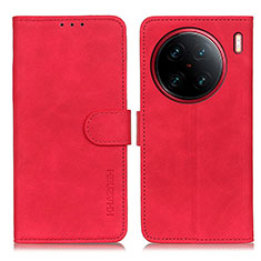 Custodia Portafoglio In Pelle Cover con Supporto K03Z per Vivo X90 Pro+ Plus 5G Rosso