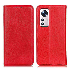 Custodia Portafoglio In Pelle Cover con Supporto K03Z per Xiaomi Mi 12 Lite 5G Rosso