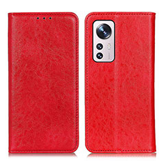 Custodia Portafoglio In Pelle Cover con Supporto K03Z per Xiaomi Mi 12S 5G Rosso
