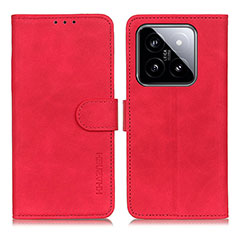 Custodia Portafoglio In Pelle Cover con Supporto K03Z per Xiaomi Mi 14 5G Rosso