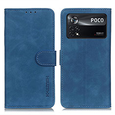 Custodia Portafoglio In Pelle Cover con Supporto K03Z per Xiaomi Poco X4 Pro 5G Blu