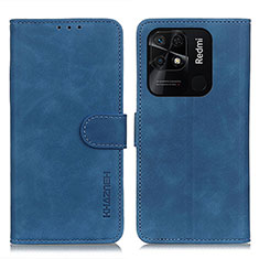 Custodia Portafoglio In Pelle Cover con Supporto K03Z per Xiaomi Redmi 10 India Blu