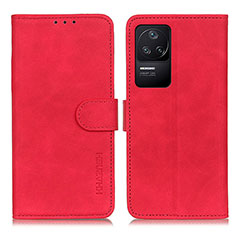 Custodia Portafoglio In Pelle Cover con Supporto K03Z per Xiaomi Redmi K40S 5G Rosso