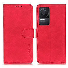 Custodia Portafoglio In Pelle Cover con Supporto K03Z per Xiaomi Redmi K50 Pro 5G Rosso