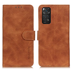 Custodia Portafoglio In Pelle Cover con Supporto K03Z per Xiaomi Redmi Note 11 4G (2022) Marrone