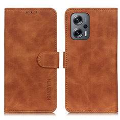 Custodia Portafoglio In Pelle Cover con Supporto K03Z per Xiaomi Redmi Note 11T Pro+ Plus 5G Marrone