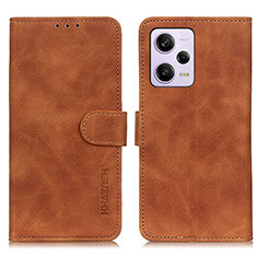 Custodia Portafoglio In Pelle Cover con Supporto K03Z per Xiaomi Redmi Note 12 Pro 5G Marrone