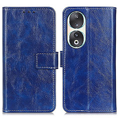 Custodia Portafoglio In Pelle Cover con Supporto K04Z per Huawei Honor 90 5G Blu