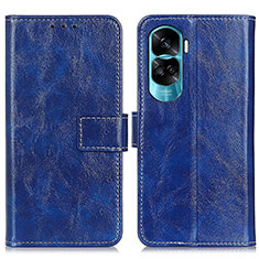 Custodia Portafoglio In Pelle Cover con Supporto K04Z per Huawei Honor 90 Lite 5G Blu
