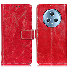 Custodia Portafoglio In Pelle Cover con Supporto K04Z per Huawei Honor Magic5 5G Rosso