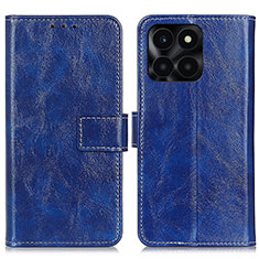 Custodia Portafoglio In Pelle Cover con Supporto K04Z per Huawei Honor X6a Blu