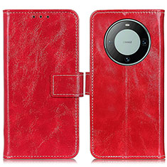 Custodia Portafoglio In Pelle Cover con Supporto K04Z per Huawei Mate 60 Pro Rosso
