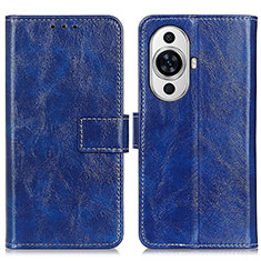 Custodia Portafoglio In Pelle Cover con Supporto K04Z per Huawei Nova 11 Blu