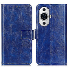 Custodia Portafoglio In Pelle Cover con Supporto K04Z per Huawei Nova 11 Pro Blu