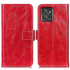 Custodia Portafoglio In Pelle Cover con Supporto K04Z per Motorola ThinkPhone 5G Rosso