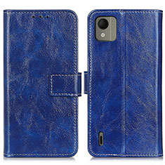 Custodia Portafoglio In Pelle Cover con Supporto K04Z per Nokia C110 Blu