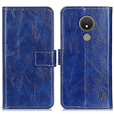 Custodia Portafoglio In Pelle Cover con Supporto K04Z per Nokia C21 Blu