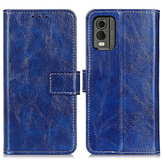 Custodia Portafoglio In Pelle Cover con Supporto K04Z per Nokia C210 Blu