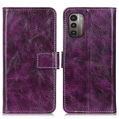 Custodia Portafoglio In Pelle Cover con Supporto K04Z per Nokia G11 Viola