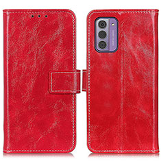 Custodia Portafoglio In Pelle Cover con Supporto K04Z per Nokia G42 5G Rosso