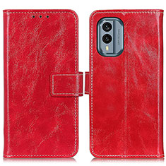 Custodia Portafoglio In Pelle Cover con Supporto K04Z per Nokia X30 5G Rosso